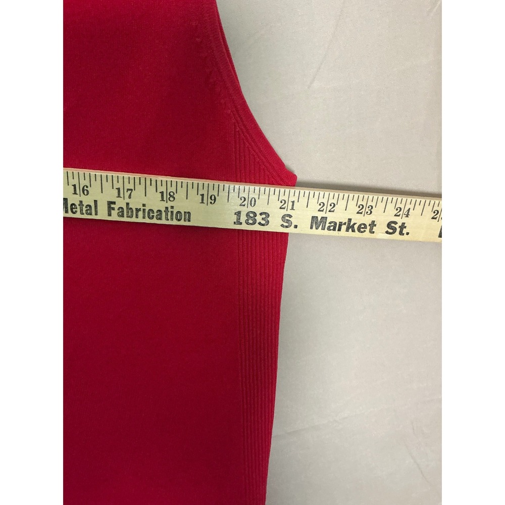 Finity Woman Sweater Tank Womens 2X Red Excellent Sleeveless Ribbed Side Panels - Picture 6 of 9